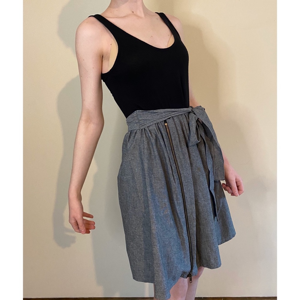 Ginger G mini tank dress w/ waist tie and zippers